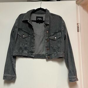 Zara cropped denim jacket